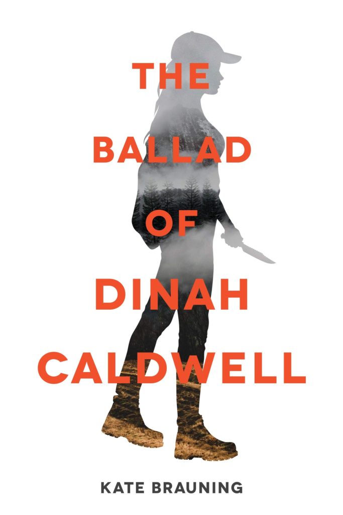 Cover image, silhouette of a girl with a knife on white background with orange text